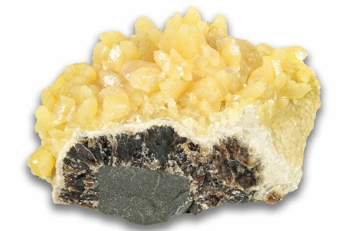 Fluorescent Yellow Calcite Crystal Cluster - South Dakota #323681